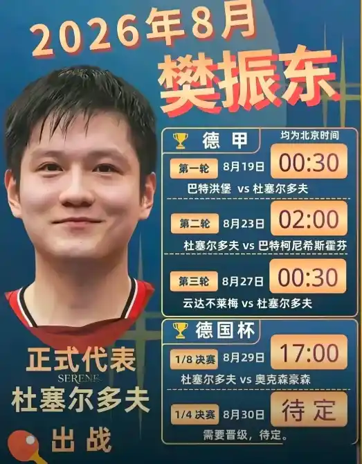 樊振东主动赴海外参赛